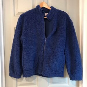Wonder Nation Kids XL 14-16 Cozy Royal Blue Long Sleeve Full Zip Sherpa Jacket